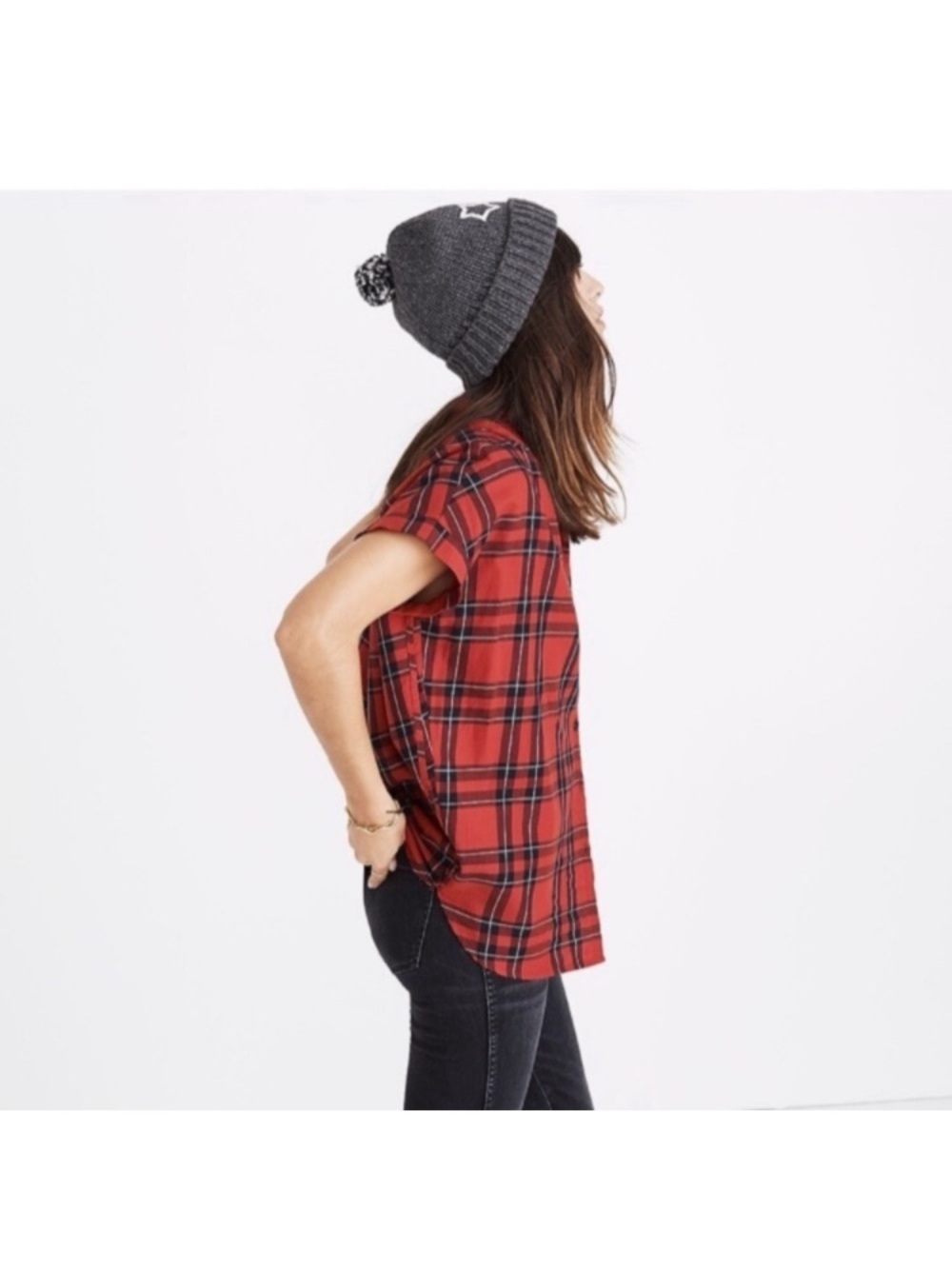 Madewell Central Shirt Red Plaid Dahl Plaid Short-Sleeve Button-Down - Picture 8 of 8